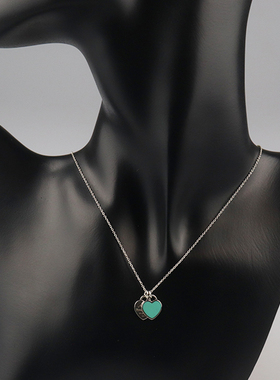 中古「95新」TIFFANY(蒂芙尼)Double Heart Tag 项链925 40.5cm