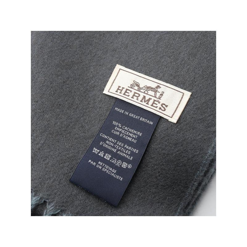 中古Hermes爱马仕男A级95新Scarf围巾羊毛围巾/丝巾绿色 - 图0