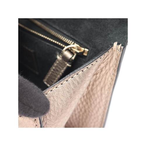 中古Valentino华伦天奴女包B级9新studs铆钉牛皮单肩包金色时尚 - 图3