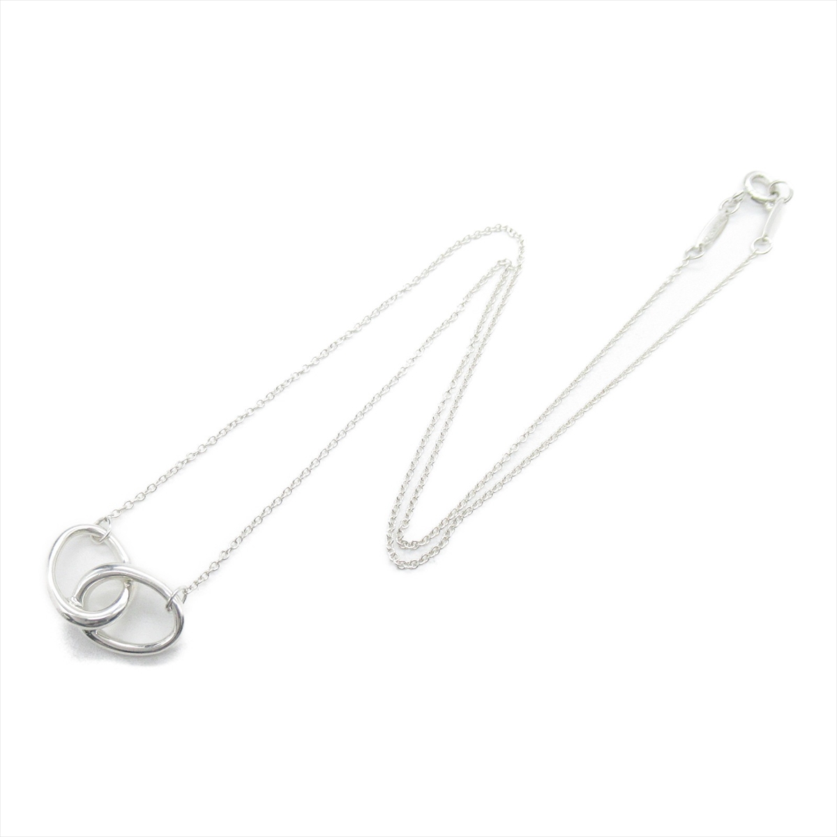 中古Tiffany & Co.蒂芙尼A级95新经典double loop necklace项链 - 图0