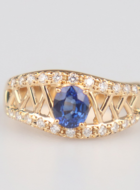 中古「95新」TASAKI蓝宝石戒指