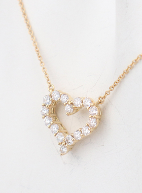 中古「95新」TIFFANY蒂芙尼心形镶钻项链153*125mm750黄金42cm