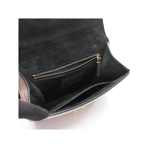 中古Valentino华伦天奴女包B级9新studs铆钉牛皮单肩包金色时尚 - 图1