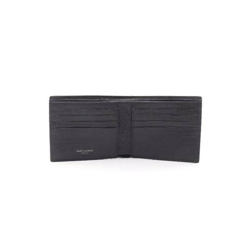 中古奢侈品YSL圣罗兰男S级99新Bi-fold wallet双折钱包牛皮长钱包 - 图1