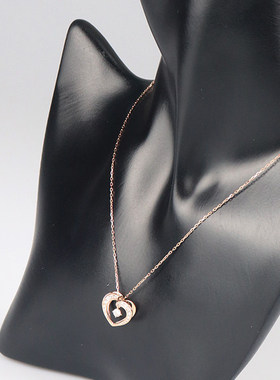 爱心造型钻石项链750玫瑰金