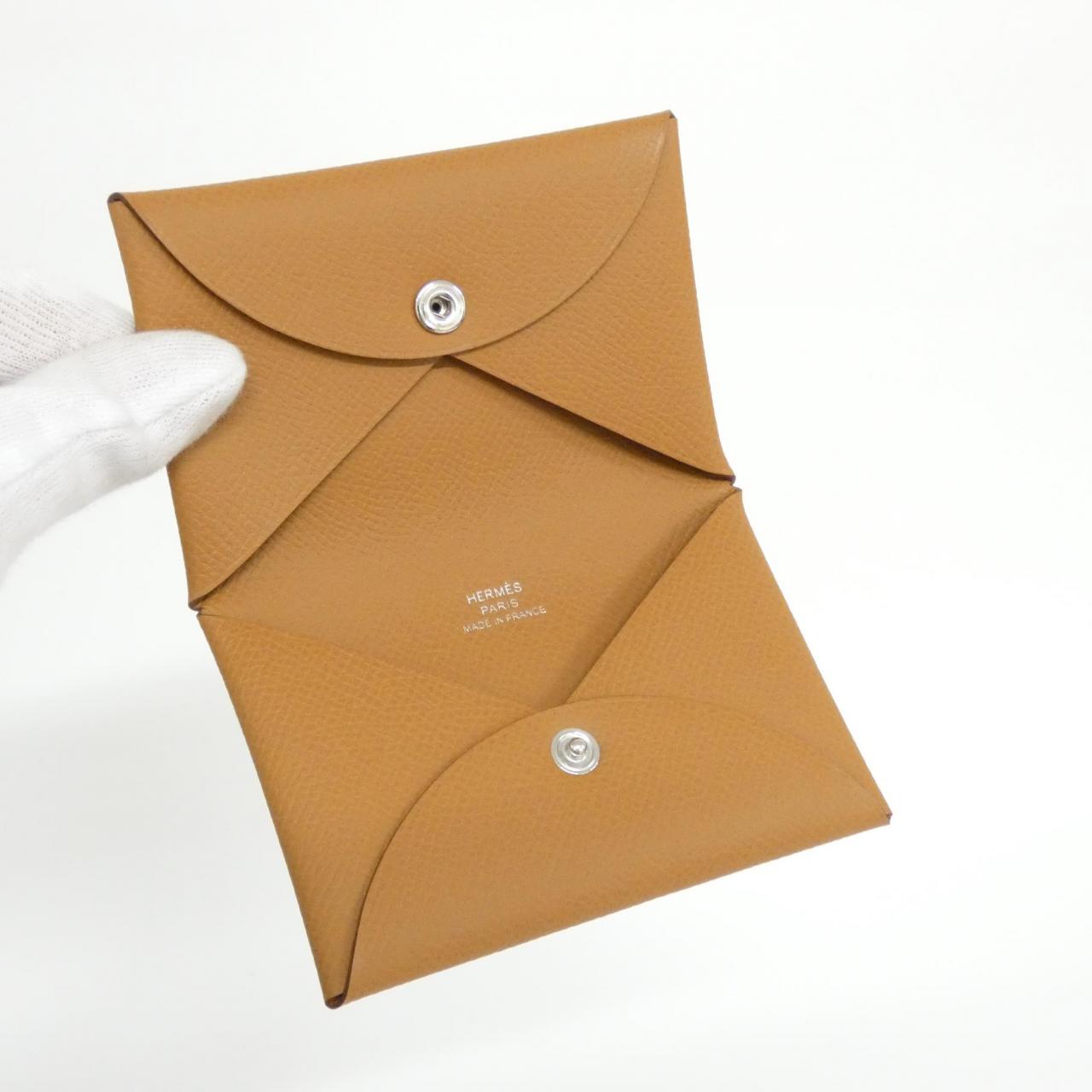 中古Hermes爱马仕A级95新Calvi卡包044164CK牛皮 - 图0