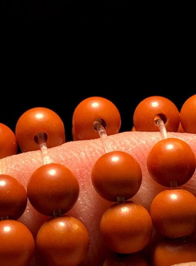 橄榄核核尖108颗圆珠项链脖挂文玩手捻小珠子核雕手串配件配饰男