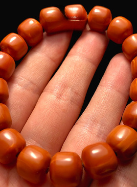 老型珠铁橄榄核手串男款小籽文玩桶珠素串铁核原籽素核光珠子素珠