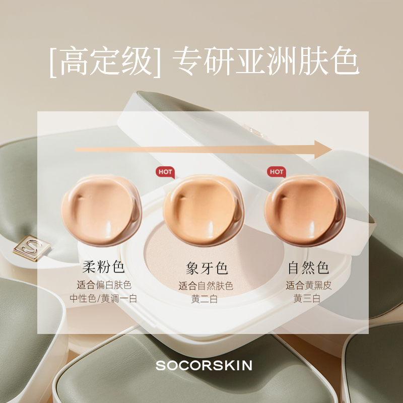 【干皮专研】SOCORSKIN/修可芙御光气垫滋润遮瑕保湿持久适合干皮 - 图3