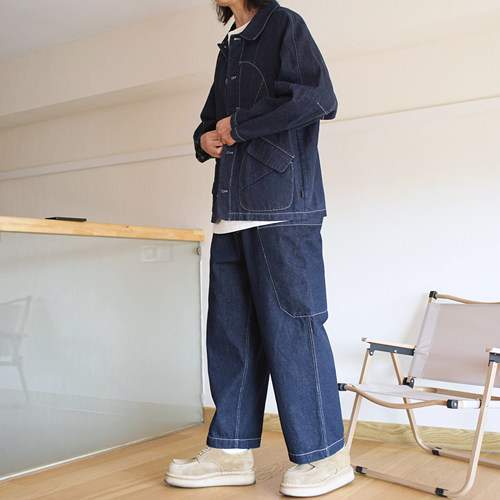 Denim  Railway Overalls 铁路工作牛仔外套工装夹克外套 - 图0