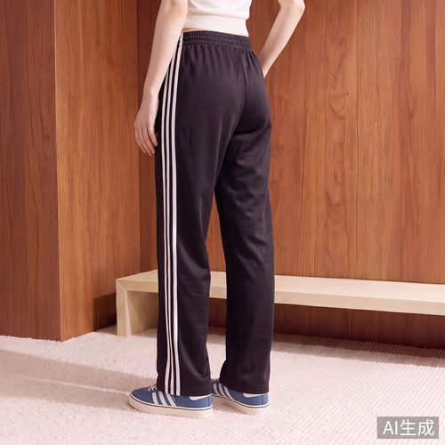 胡麟鹏同款经典宽松运动裤女秋季adidas Originals阿迪达斯三叶草 - 图1