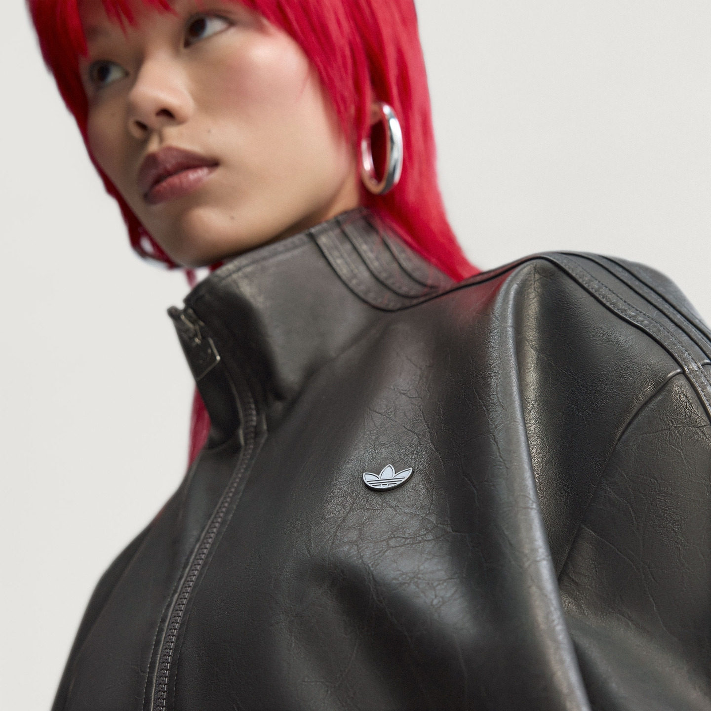 纹理感宽松仿皮夹克外套女装秋冬adidas Originals阿迪达斯三叶草,淘宝优惠券,粉丝福利购,淘宝优惠卷