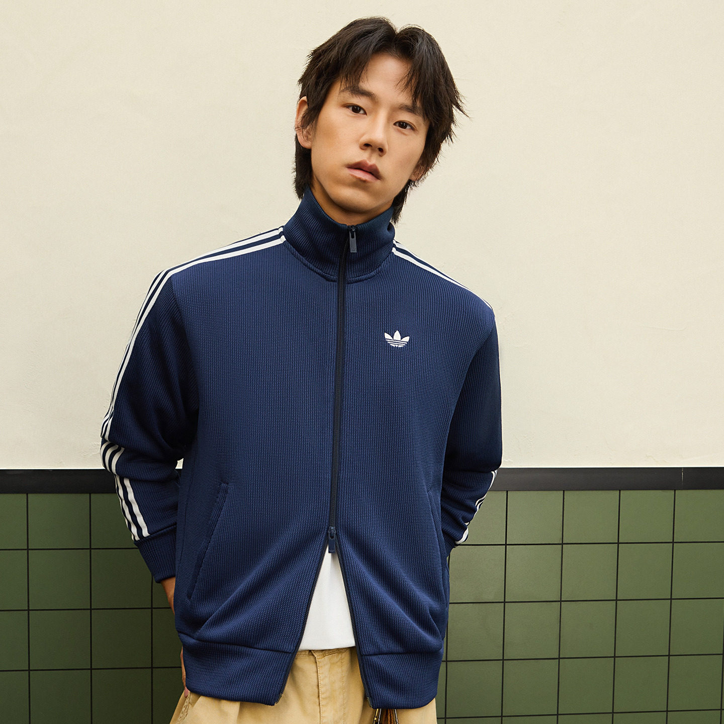 华夫格休闲针织夹克外套男女新款adidas Originals阿迪达斯三叶草,淘宝优惠券,粉丝福利购,淘宝优惠卷