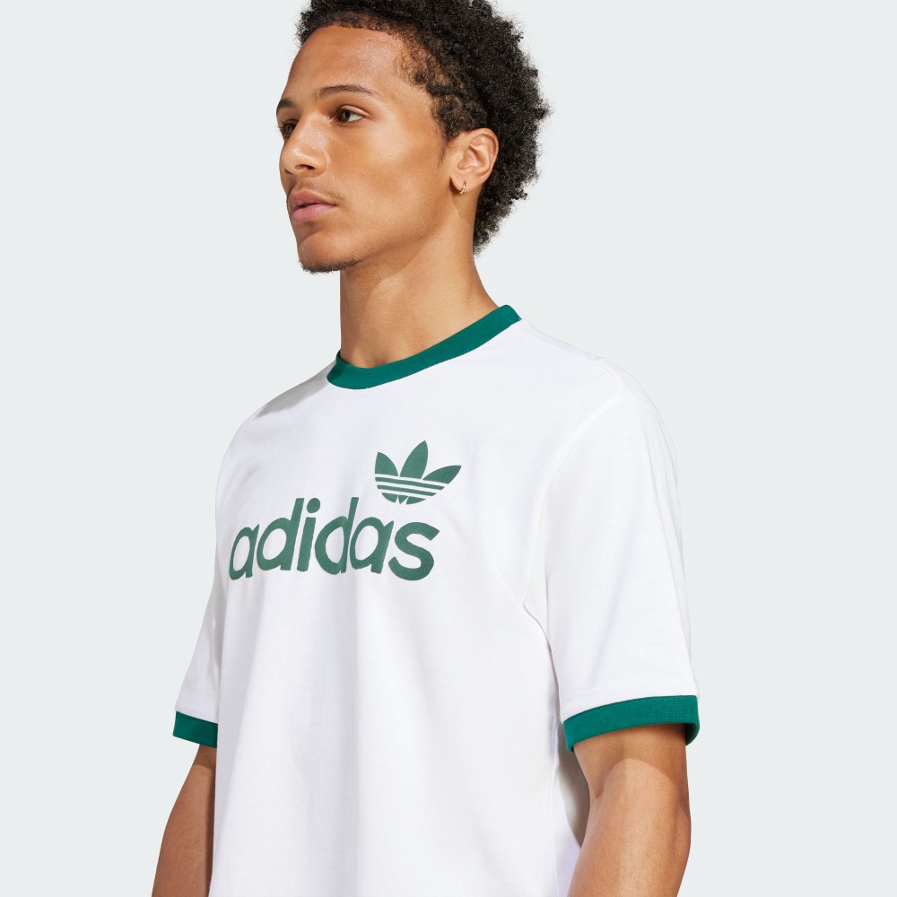 复古纯棉撞色圆领短袖T恤男夏季adidas Originals阿迪达斯三叶草 - 图2