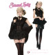 Girly Coconut Apprentice Witch Summer Set two-piece women's black slightly transparent top + black lace cake skirt + shawl