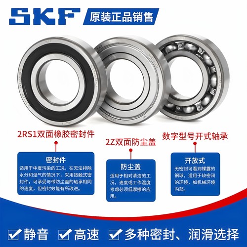 SKF进口高速轴承6014 6015 6016 6017 6018 6019 6020 2Z 2RS1/C3 - 图1