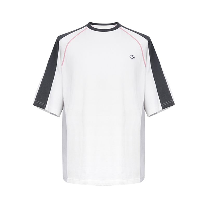FREO3N短袖t恤男夏季运动休闲拼接撞色插肩袖blokecore设计感球衣 - 图3