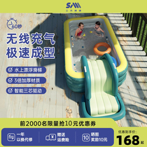 Large Inflatable Slide Terrace Swimming Pool Home Inflatable Swimming Pool Children Pool Family Outdoor Thickened Water Park
