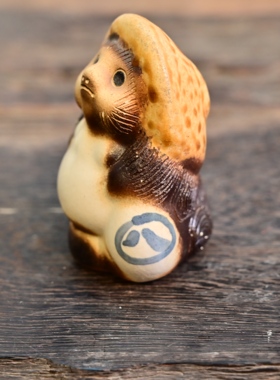 日本回流小水獭陶甬茶宠摆件