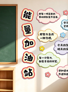 小学星星人可爱夸夸墙评比栏荣誉墙情绪加油站班级公约文化墙贴纸