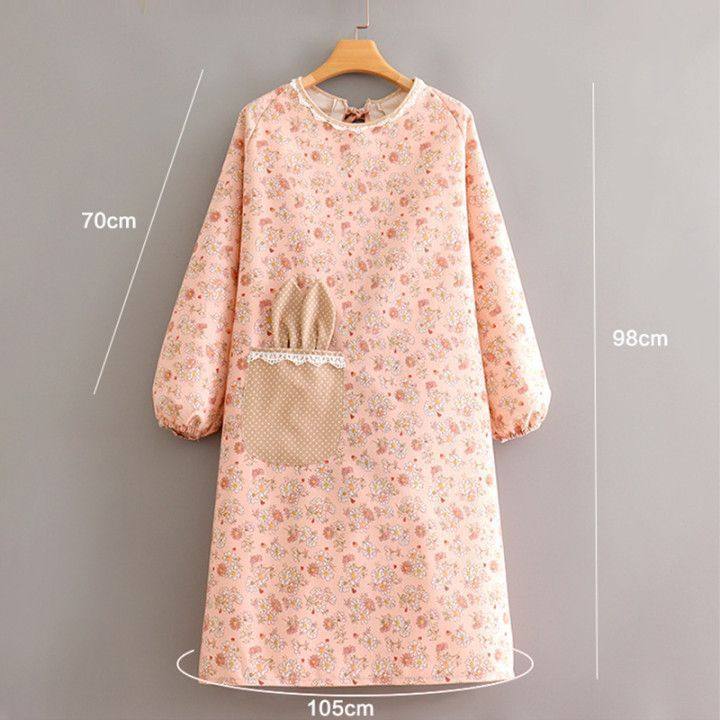 韩版新款帆布围裙厨房家用防油耐磨长袖罩衣女士餐饮上班工作服男,淘宝优惠券,粉丝福利购,淘宝优惠卷