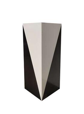 厂家直供黑白双色大理石柱方形会所酒店样板房摆件装饰品落地摆件