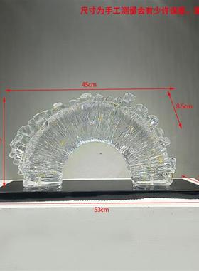 现代样板房轻奢雕塑摆件透明树脂太湖石酒店客厅玄关桌面软装饰品