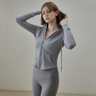 gigt女连帽开衫运动外套修身显瘦