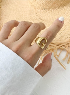 极速SRCOI Hollow A-Z Letter Gold ColorI Metal Adjustable Ope