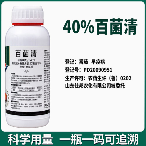 40%百菌清果树蔬菜杀菌剂早疫病白粉病炭疽病灰斑叶斑病霜霉病 - 图2