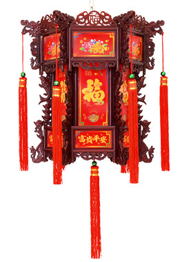 中式宫灯仿古灯笼LED六角