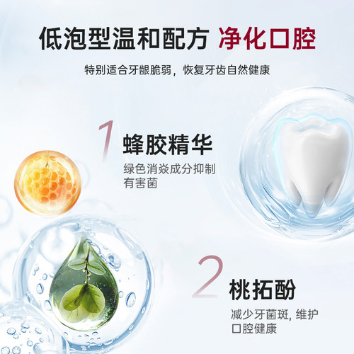 【外盒微挤压介意慎拍】红印蜂胶牙膏无氟低泡护龈抑菌薄荷味100g - 图1