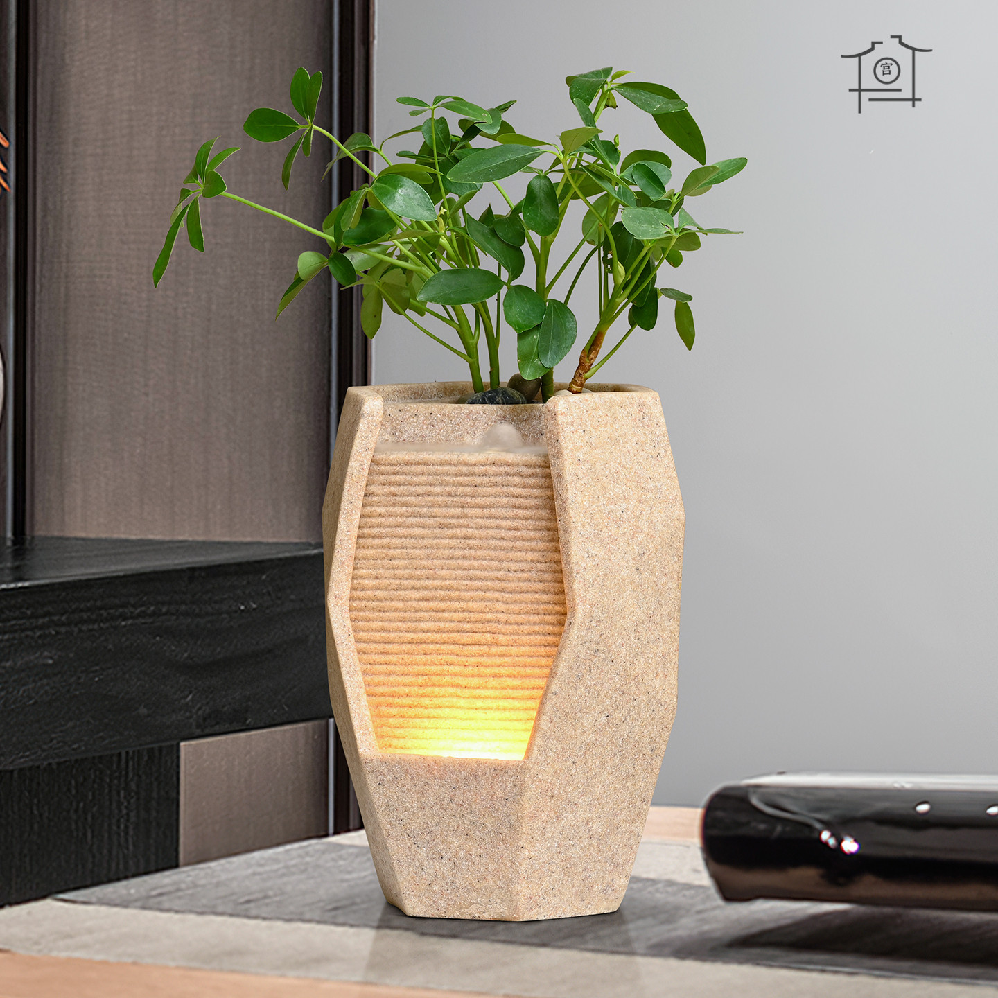 简约流水摆件循环水客厅电视柜招财喷泉办公室盆景装饰开业乔迁礼,淘宝优惠券,粉丝福利购,淘宝优惠卷