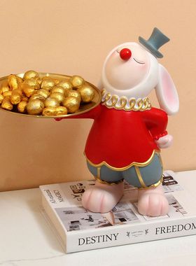 高档气球红兔子电视柜装饰摆件