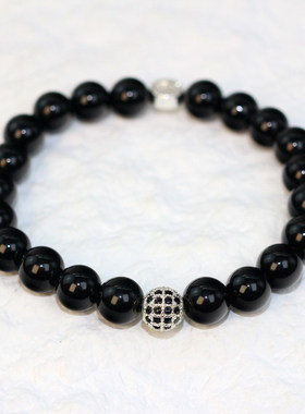 GinaKimK2025ins天然黑曜石手链