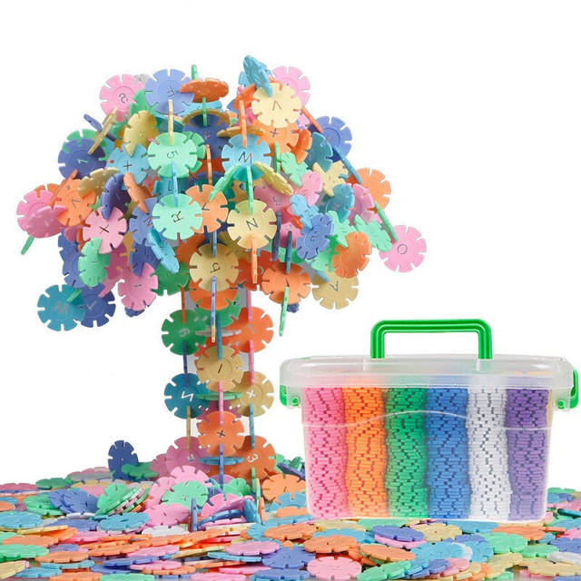 Building blocks medium snowflake puzzle early education 3-6 years old