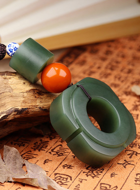 和田玉碧玉玉琮仿古送礼挂件