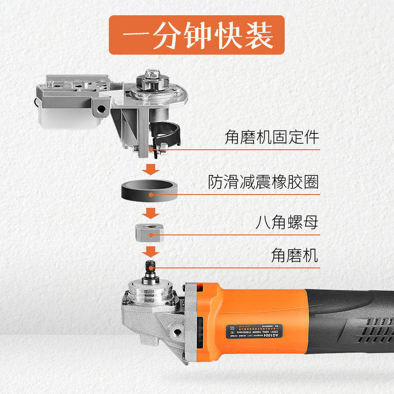 角磨机改电锯家用小型多功能电链锯伐木锯手磨机磨光机改装电链锯_虎窝淘