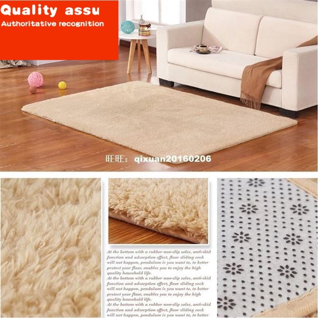 极速soft solid fluffy shaggy area rug dining carpet floor ma - 图2