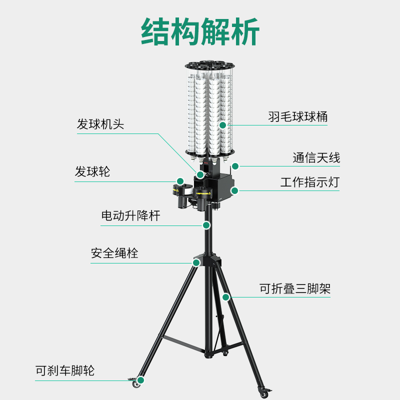 艾迪宝智能羽毛球发球机A280全场手机操作自定球路全场覆盖 - 图1