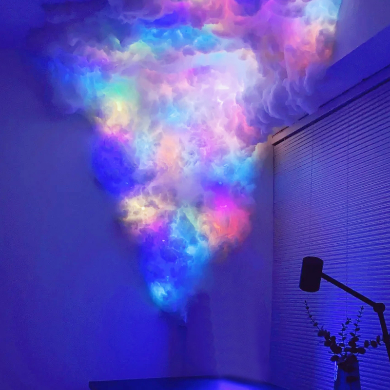 雷云灯云朵灯氛围3D棉花diy恐怖房间科技感造型灯剧本杀装饰墙壁-图2