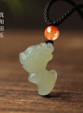 天然和田玉生肖蛇本命年吊坠