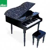 French Vilac Children Wooden Piano 18 Key Retro Toddler Mini Piano Toy Musical Enlightenment Little Steel O