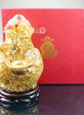 跨境货源 金箔财神爷佛像摆件 水晶财神佛像创意家居招财中式饰品