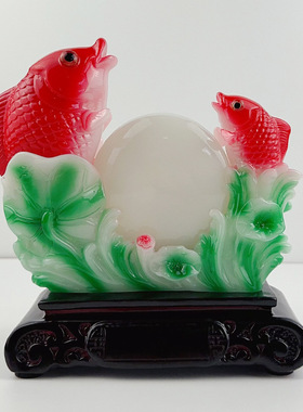 福运有余年年有鱼工艺品摆件玄关酒柜家居装饰品客厅开业礼品