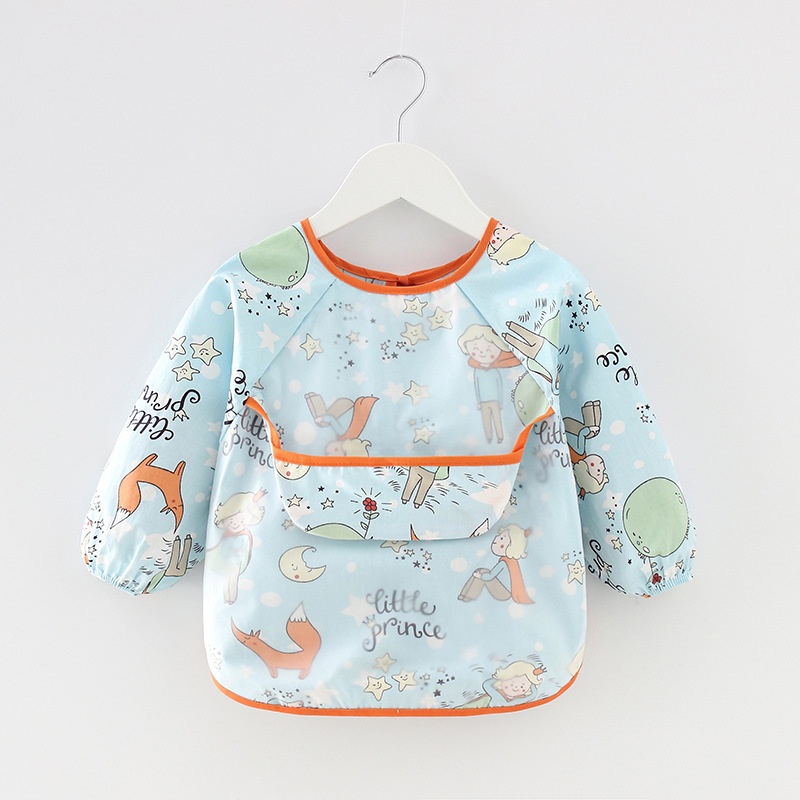 Baby Bibs Cute Bib Waterproof Infant Smock Long Sleeve Apr-图1