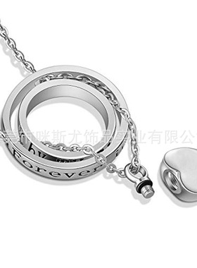 百年家事殡葬厂家速卖通热销款 亲人宠物骨灰吊坠项链心形MOM dad