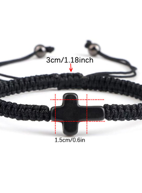 百年家事殡葬厂家新品十字架手工编织骨灰手环 纪念宠物亲人放骨