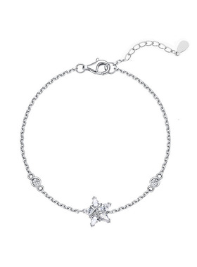 S925纯银手链幸运星锆石饰