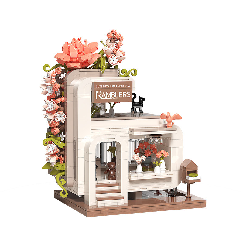 贝乐迪花遇街拼装积木花束女生概念商业街小颗粒儿童拼图情侣礼物,淘宝优惠券,粉丝福利购,淘宝优惠卷